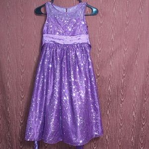 PURPLE FORMAL SLEEVELESS DRESS WITH SMALL SEQUINS